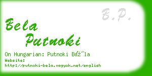 bela putnoki business card